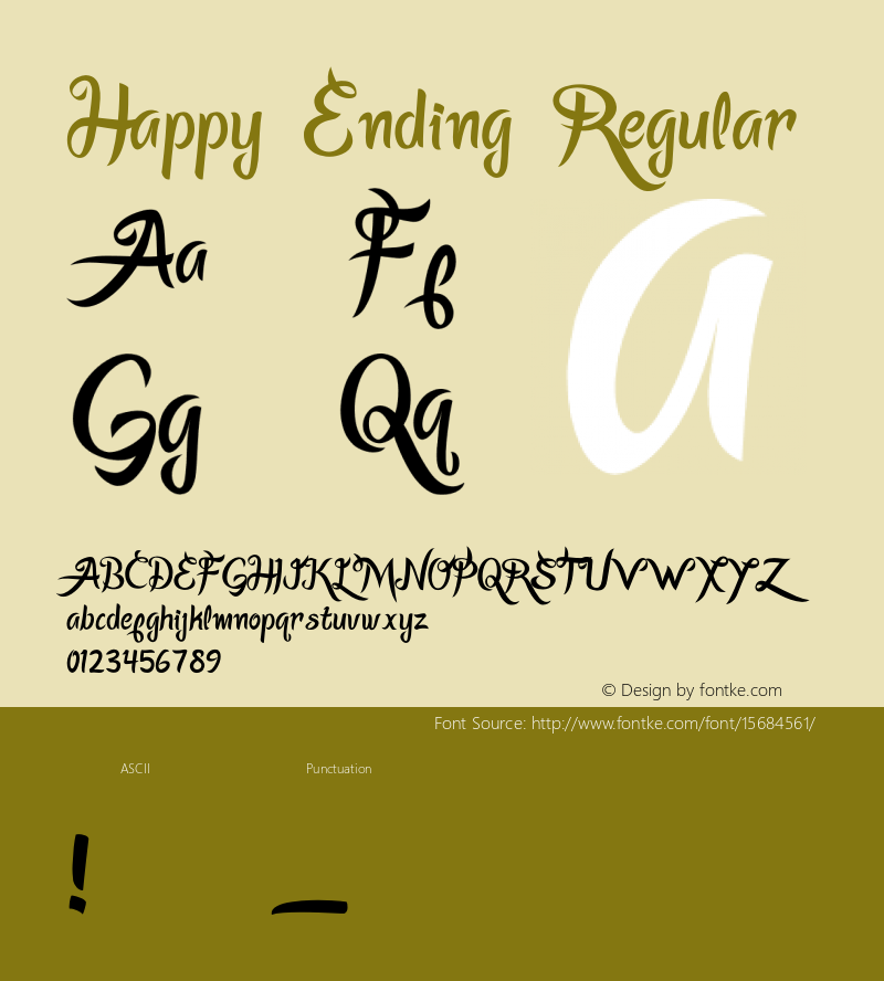 Happy Ending Regular Version 1.0 Font Sample