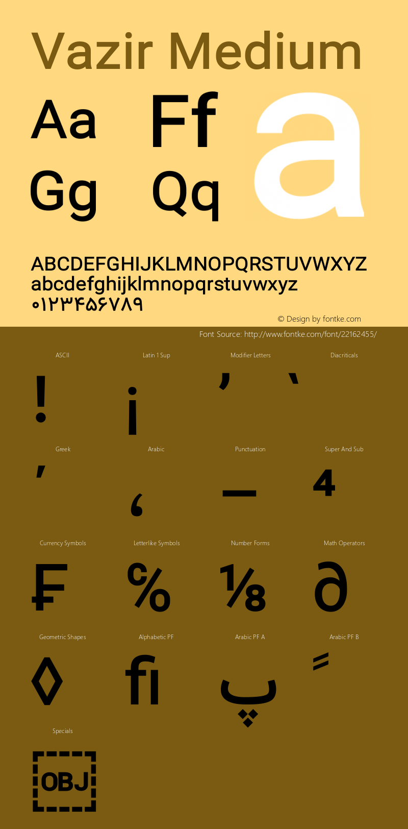 Vazir Medium Version 11.0.0 Font Sample