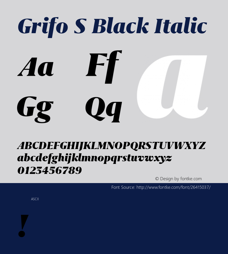 GrifoSBlack Version 1.0 Font Sample