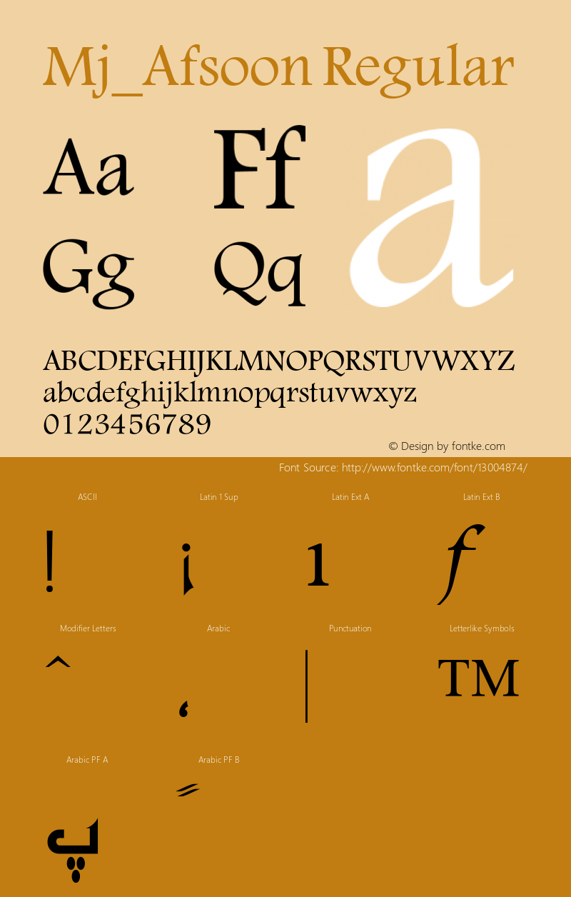 Mj_Afsoon Regular 2.02 Font Sample