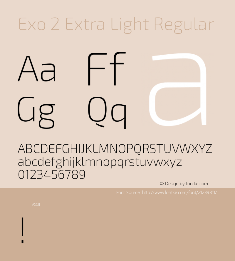 Exo2ExtraLight Version 1.0 Font Sample