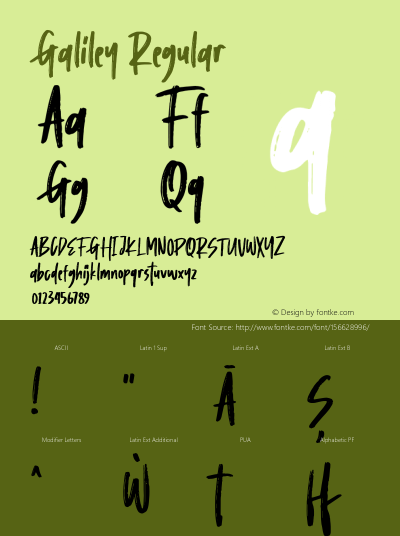 Galiley Version 1.000 Font Sample