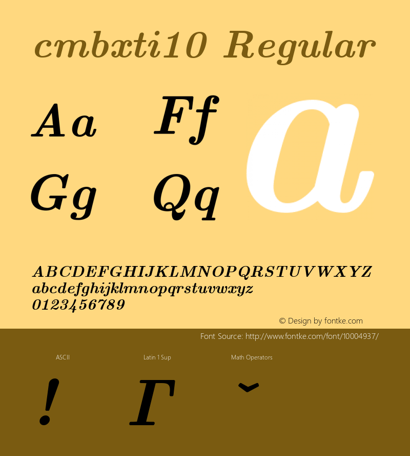 cmbxti10 Regular 1.1/12-Nov-94 Font Sample