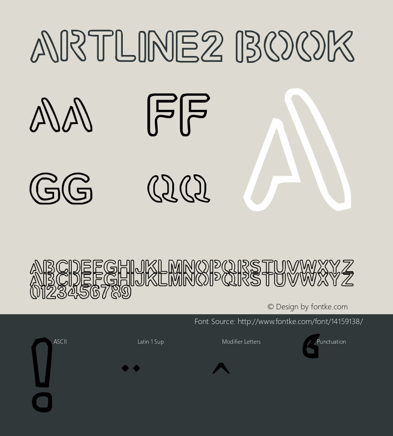 artline2 Book Version 1.00 March 27, 2013, Font Sample