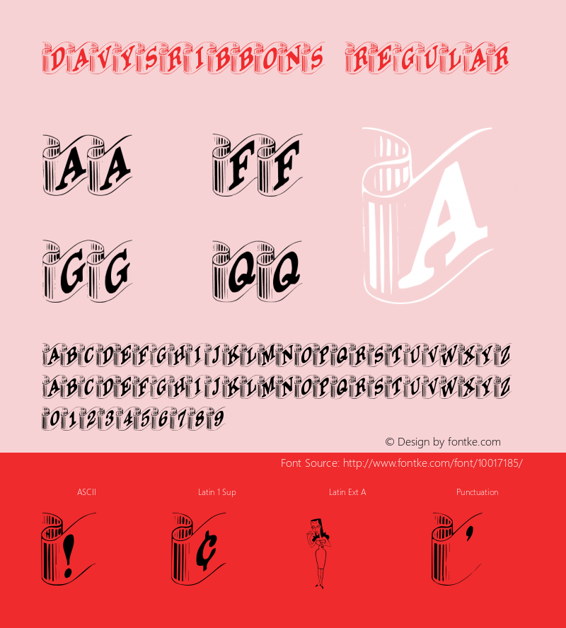 DavysRibbons Regular Converted from F:\Y\DAVYSRIB.TF1 by ALLTYPE Font Sample