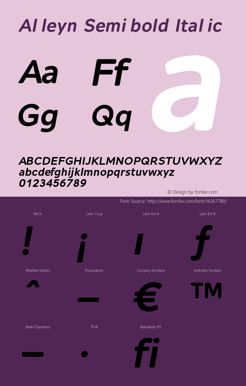 Alleyn Semibold Italic Version 1.000;com.myfonts.aviation.alleyn.semibold-italic.wfkit2.3VTV Font Sample