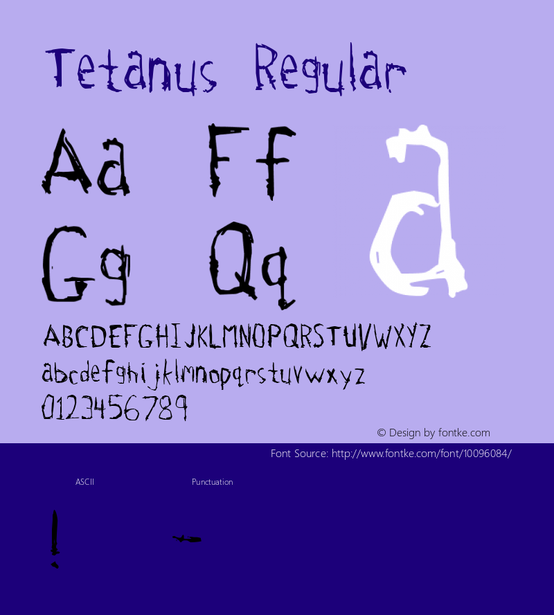 Tetanus Regular Revision 0: 7.25.97 Font Sample