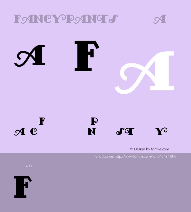 FancyPants Regular Converted from e:\nickfo~1\FAP_____.TF1 by ALLTYPE Font Sample