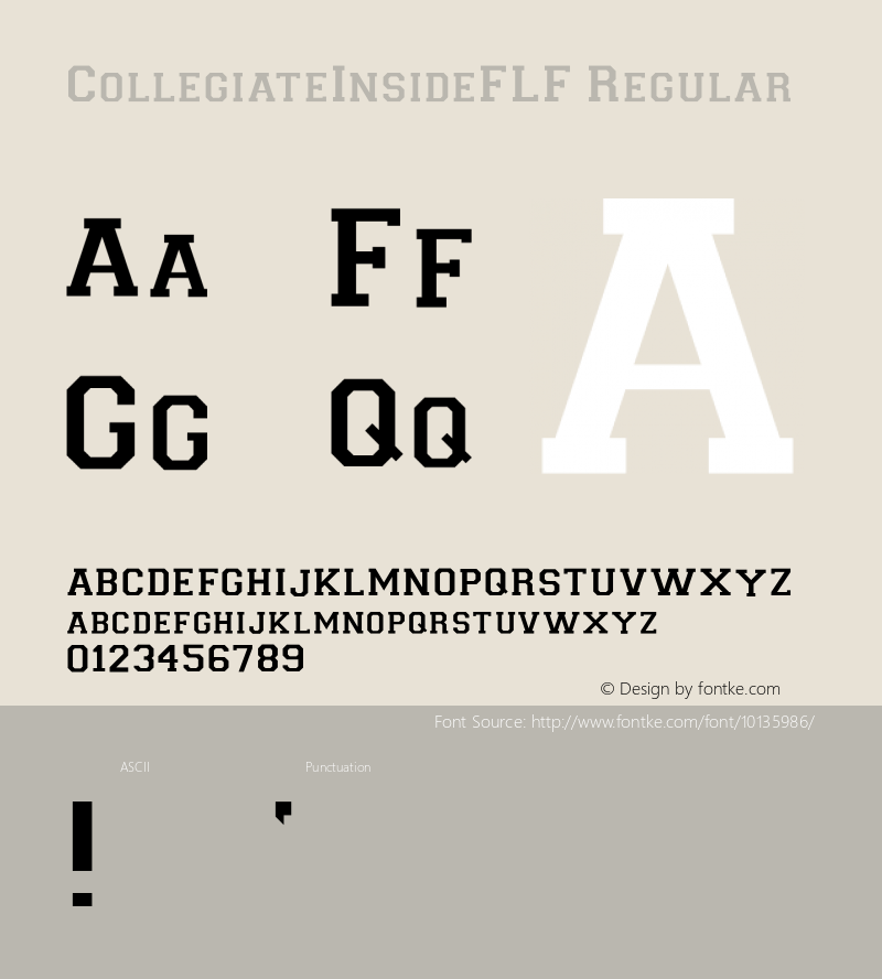 CollegiateInsideFLF Regular 1.0 Font Sample