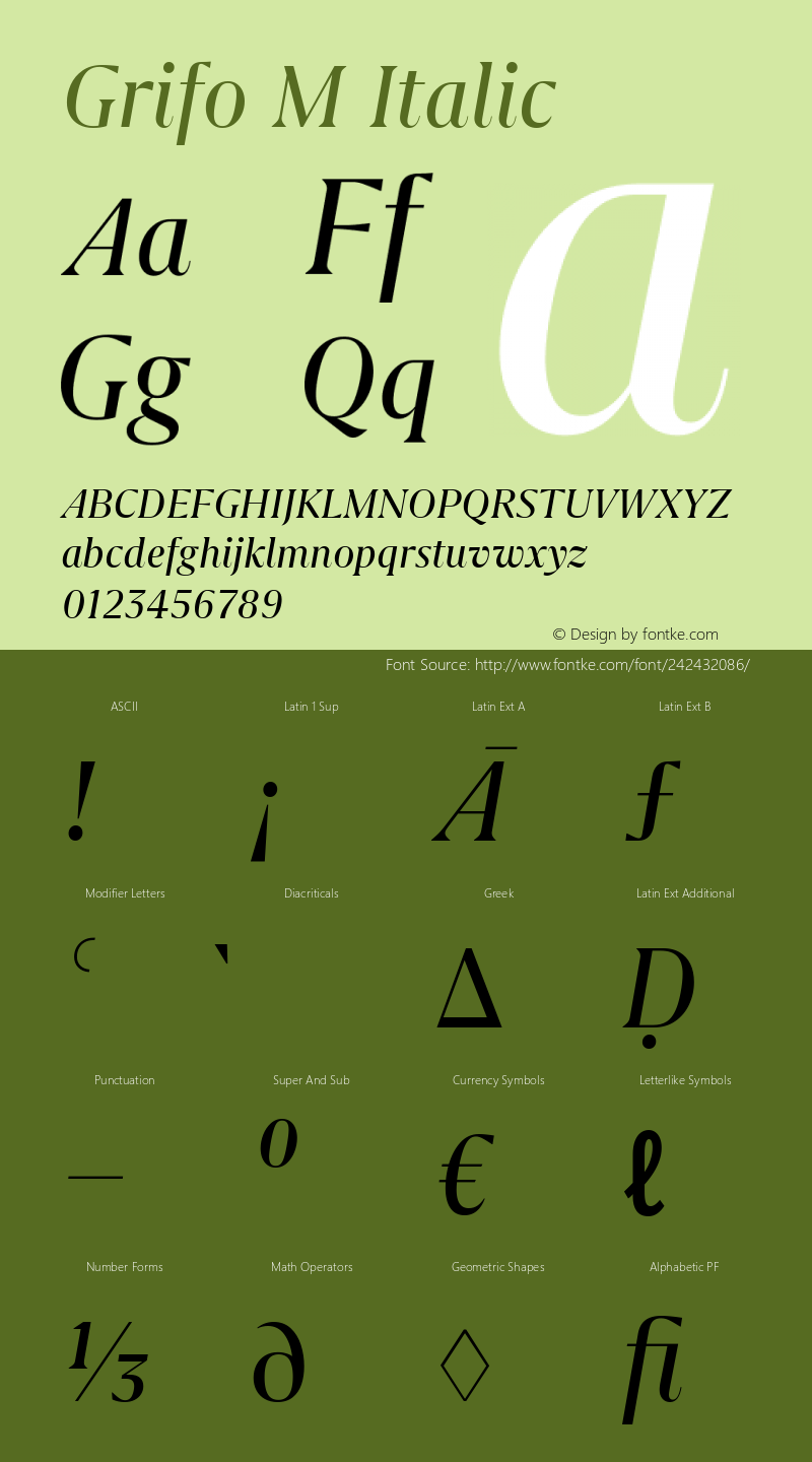 Grifo M Italic Version 2.003图片样张