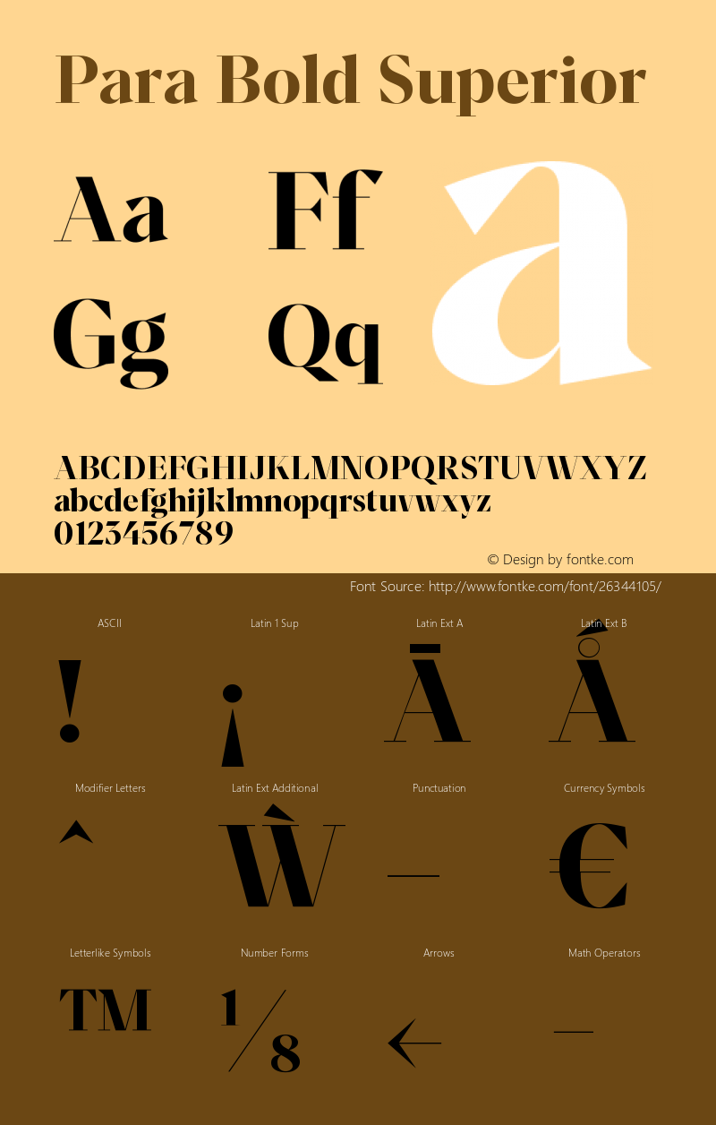 Para Bold Superior 1.01 Font Sample