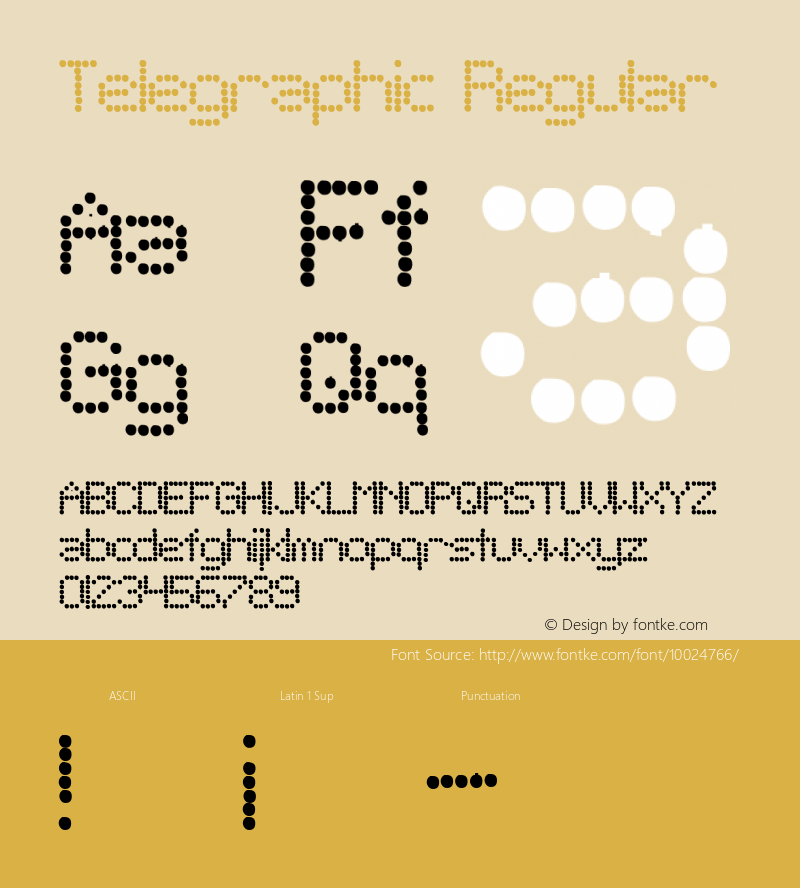 Telegraphic Regular 1.0 Font Sample