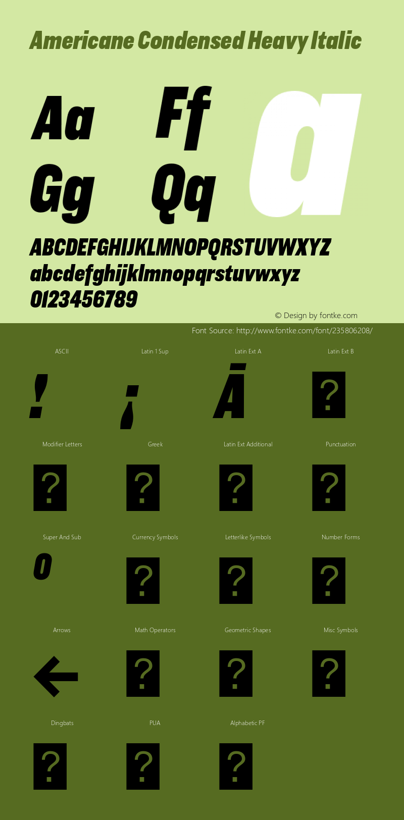 Americane Condensed Heavy Italic Version 1.000图片样张