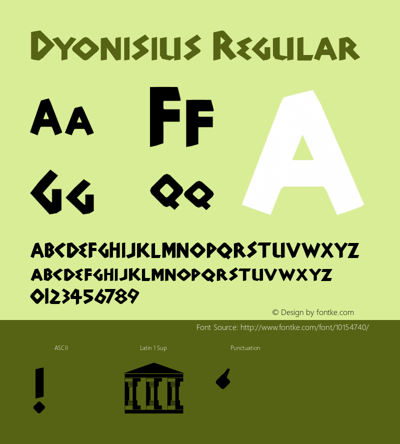 Dyonisius Regular 1.0 2005-10-11 Font Sample