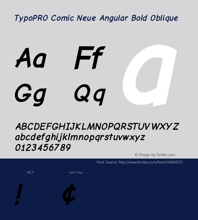 TypoPRO Comic Neue Angular Bold Oblique Version 1.000 Font Sample