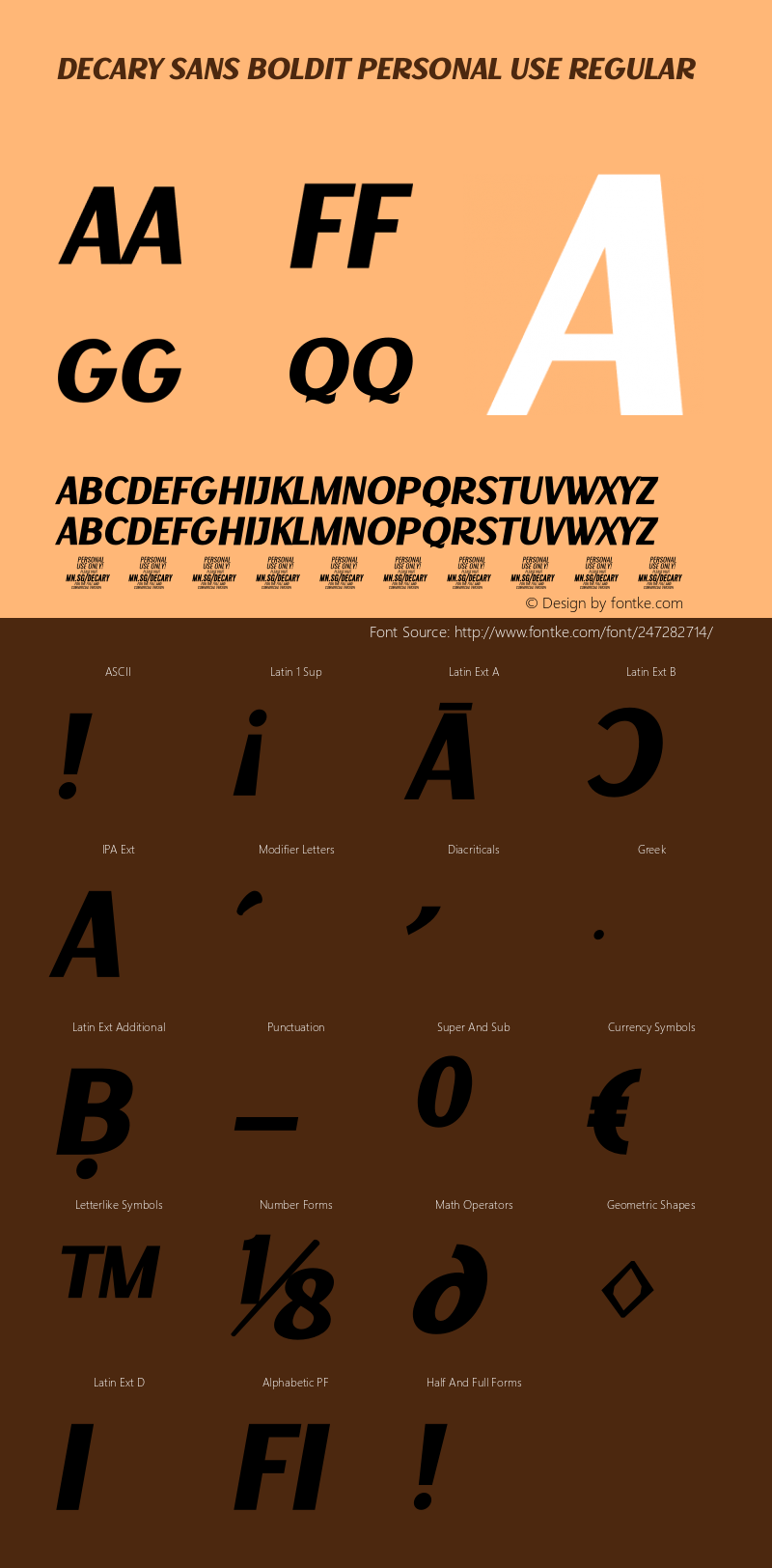 Decary Sans BoldIt PERSONAL USE Regular Version 1.000;Glyphs 3.1.1 (3134)图片样张