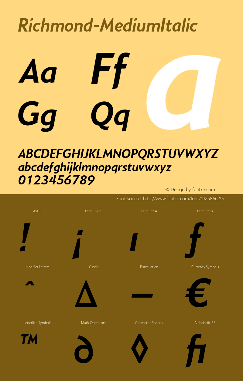 ☞Richmond-MediumItalic Version 001.000 ;com.myfonts.easy.parkinson.richmond.medium-italic.wfkit2.version.Y2V图片样张