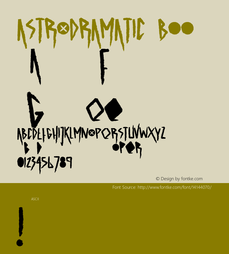 ASTRODRAMATIC Book Version 1.000 Font Sample