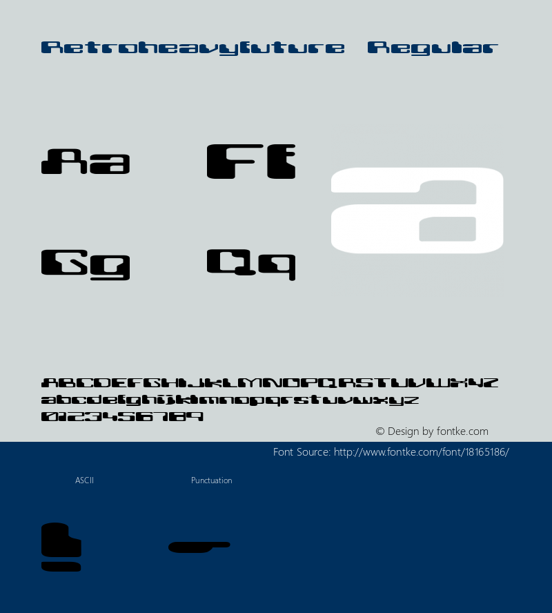 Retroheavyfuture Regular Macromedia Fontographer 4.1.5 11/10/02 Font Sample