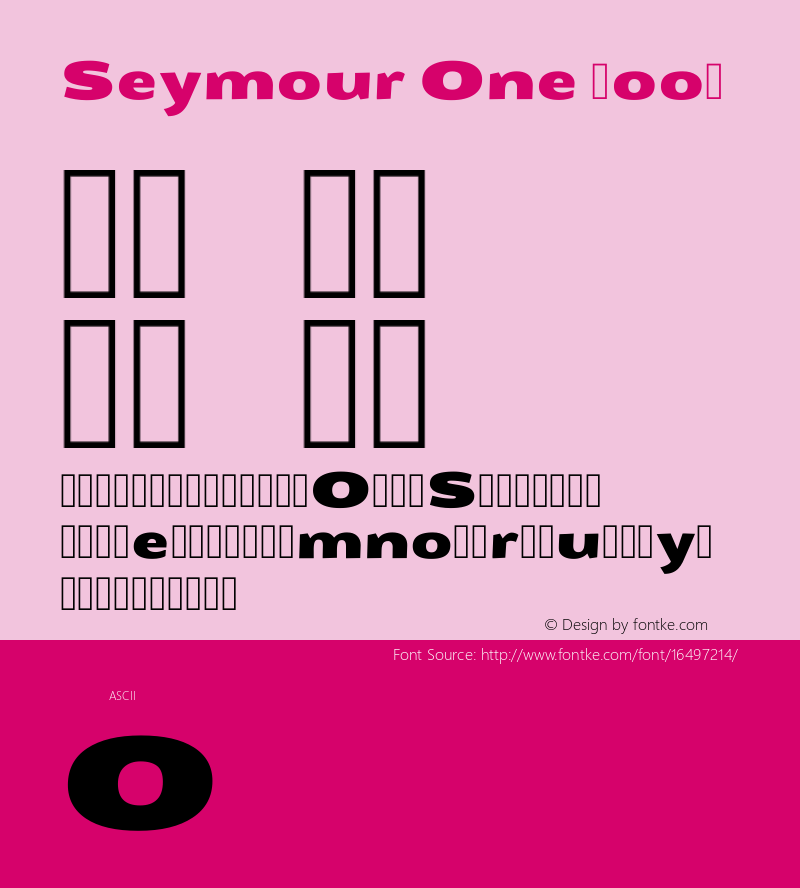 Seymour One Book Version 1.000; ttfautohint (v0.93) -l 8 -r 50 -G 200 -x 0 -w 