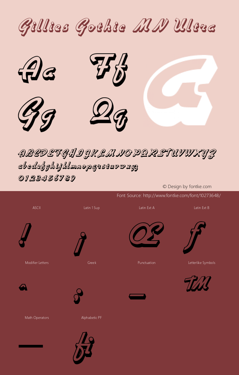 Gillies Gothic MN Ultra Version 001.003 Font Sample