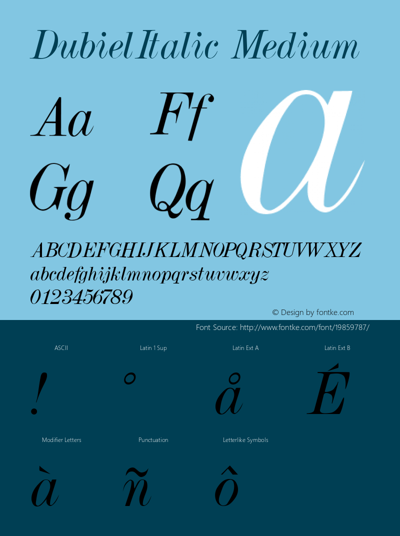 DubielItalic Medium 001.001 Font Sample