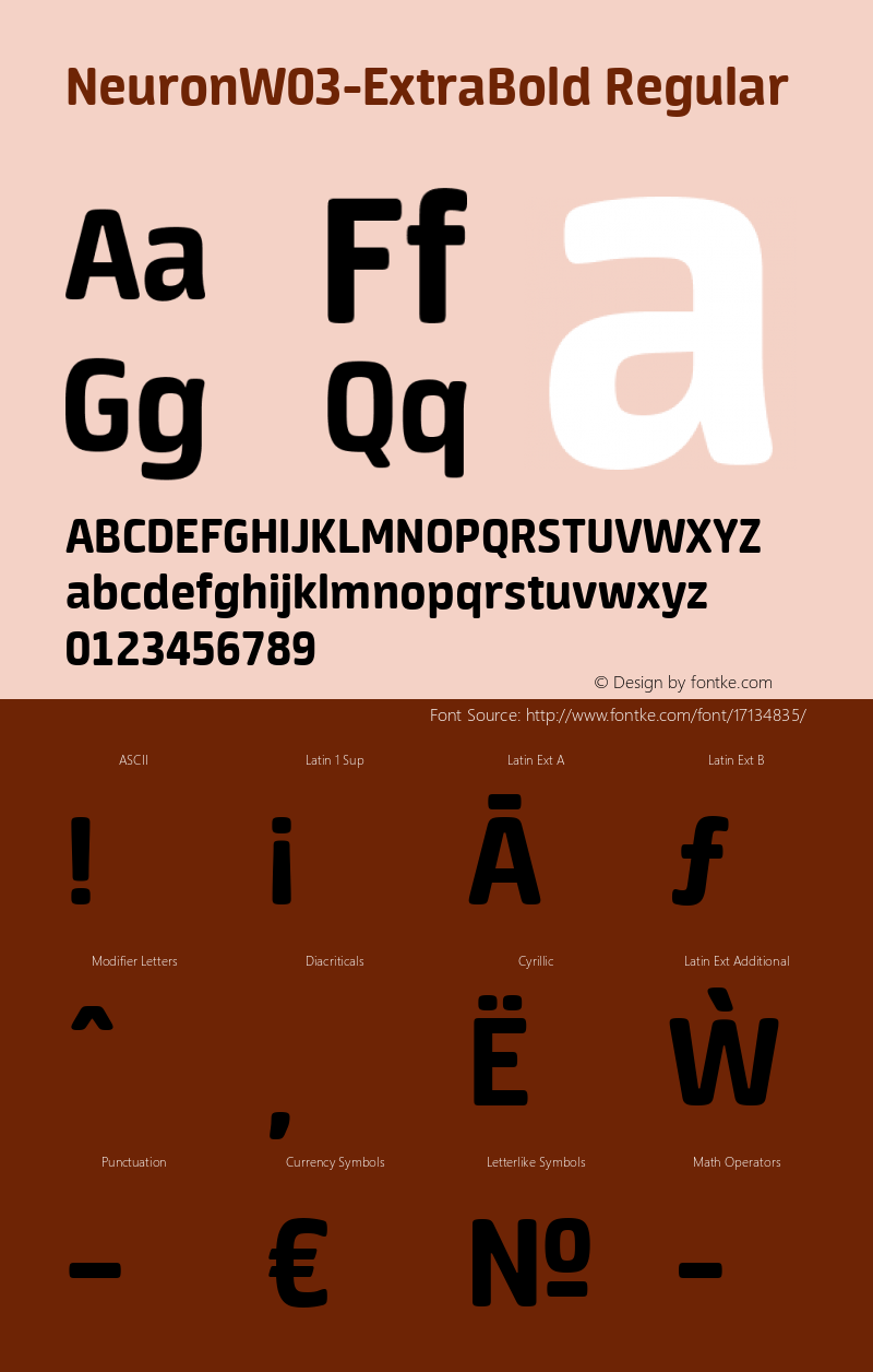 NeuronW03-ExtraBold Regular Version 1.00 Font Sample