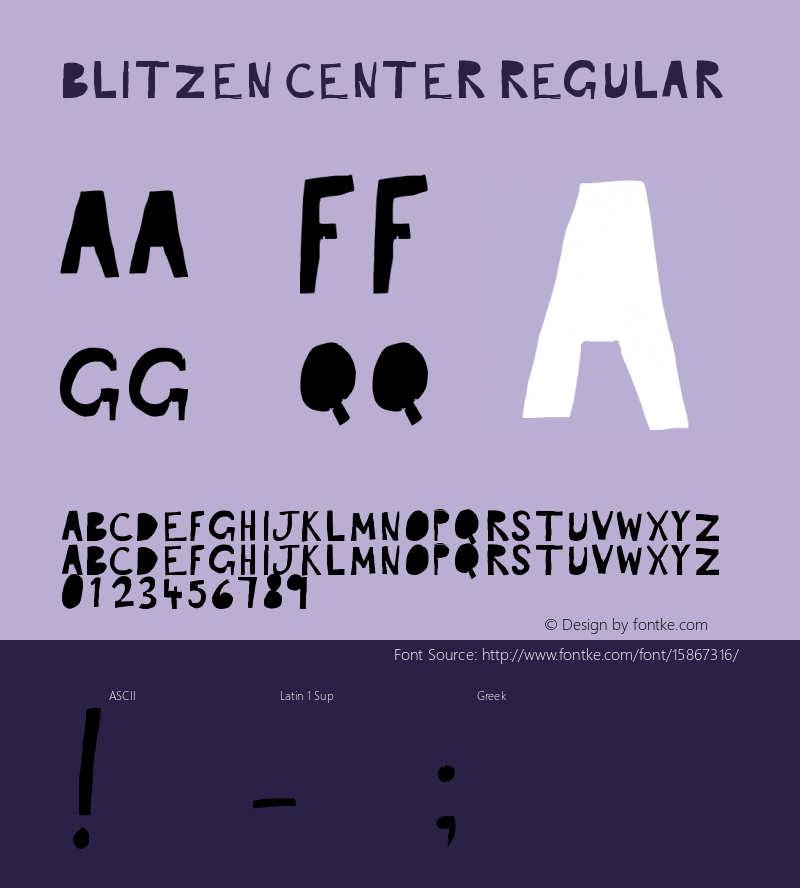 Blitzen Center Regular Version 1.00 November 4, 2015, initial release Font Sample