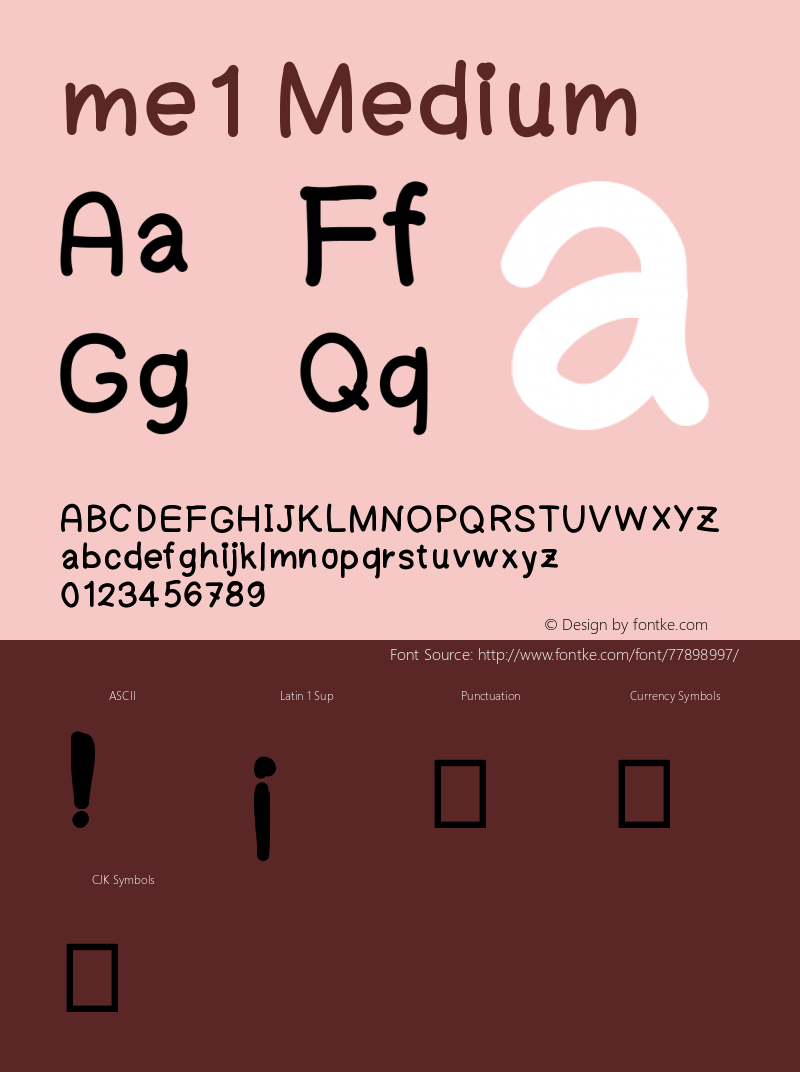 me1 Version 001.000 Font Sample