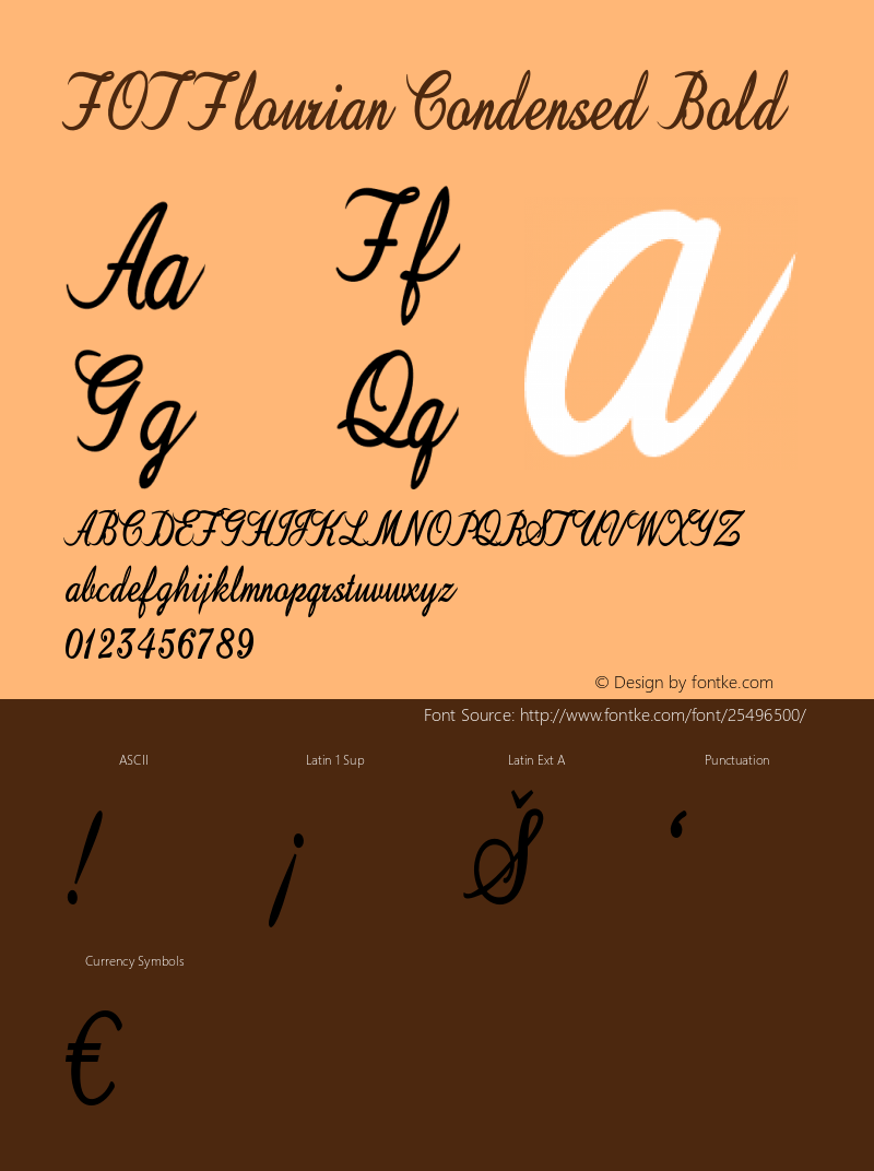 FOTFlourian-CondensedBold Version 1.000 Font Sample