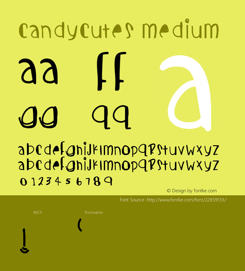 Candycutes Version 001.000 Font Sample