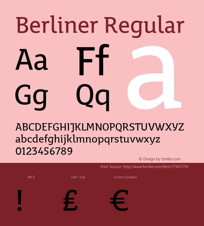 Berliner Regular Version 1.000 2016 initial release Font Sample