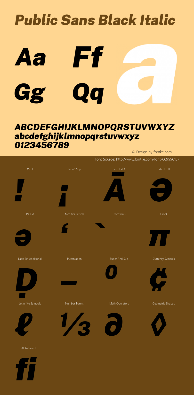 Public Sans Black Italic Version 1.002 Font Sample