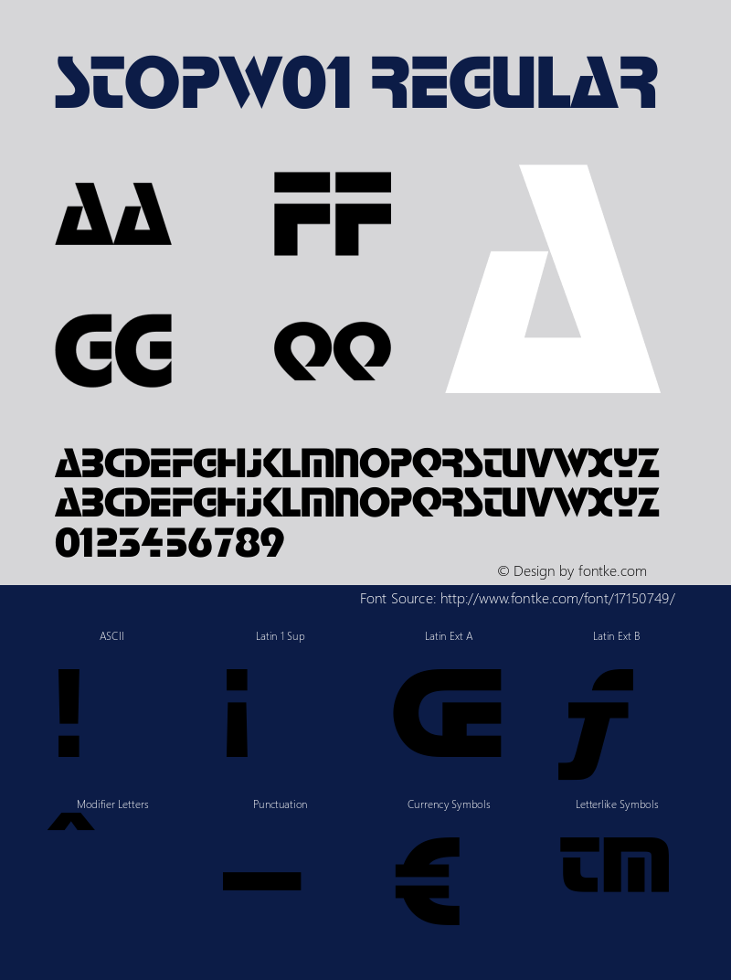 StopW01 Regular Version 1.01 Font Sample