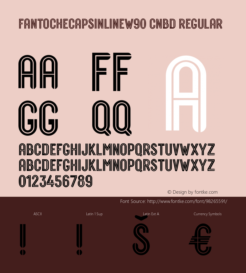 Fantoche Caps Inline W90 Cn Bd Version 1.00 Font Sample