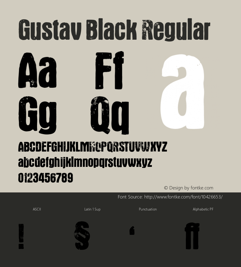 Gustav Black Regular Version 1.001;PS 001.001;hotconv 1.0.56;makeotf.lib2.0.21325 Font Sample