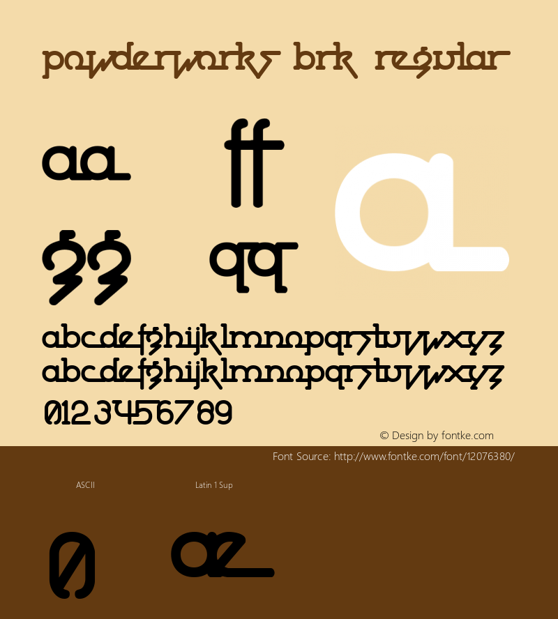 Powderworks BRK Regular Version 5.02 Font Sample