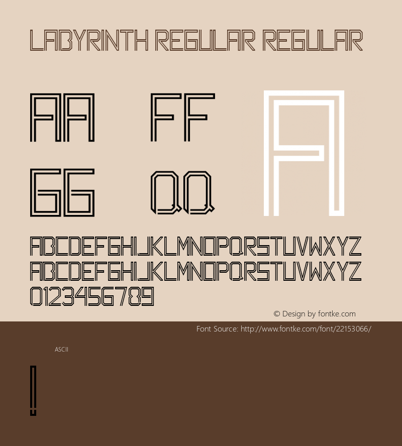 Labyrinth Regular Version 1.0 Font Sample