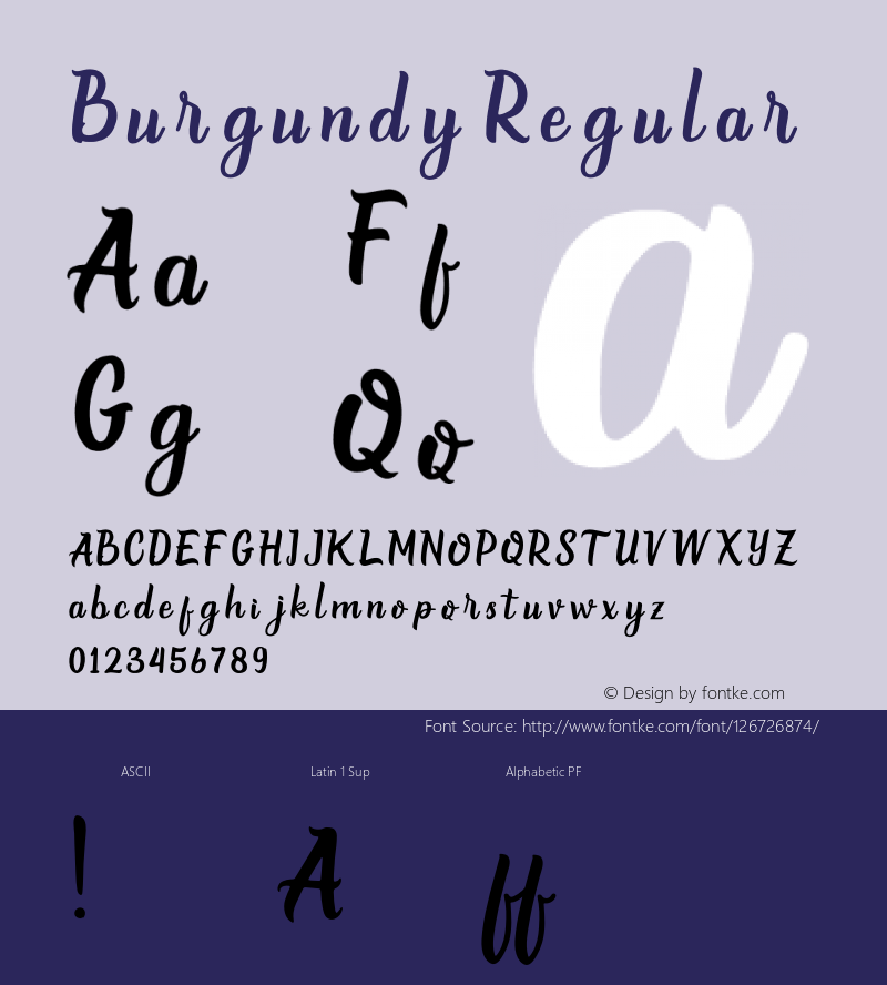 Burgundy Version 1.004;Fontself Maker 2.1.2 Font Sample