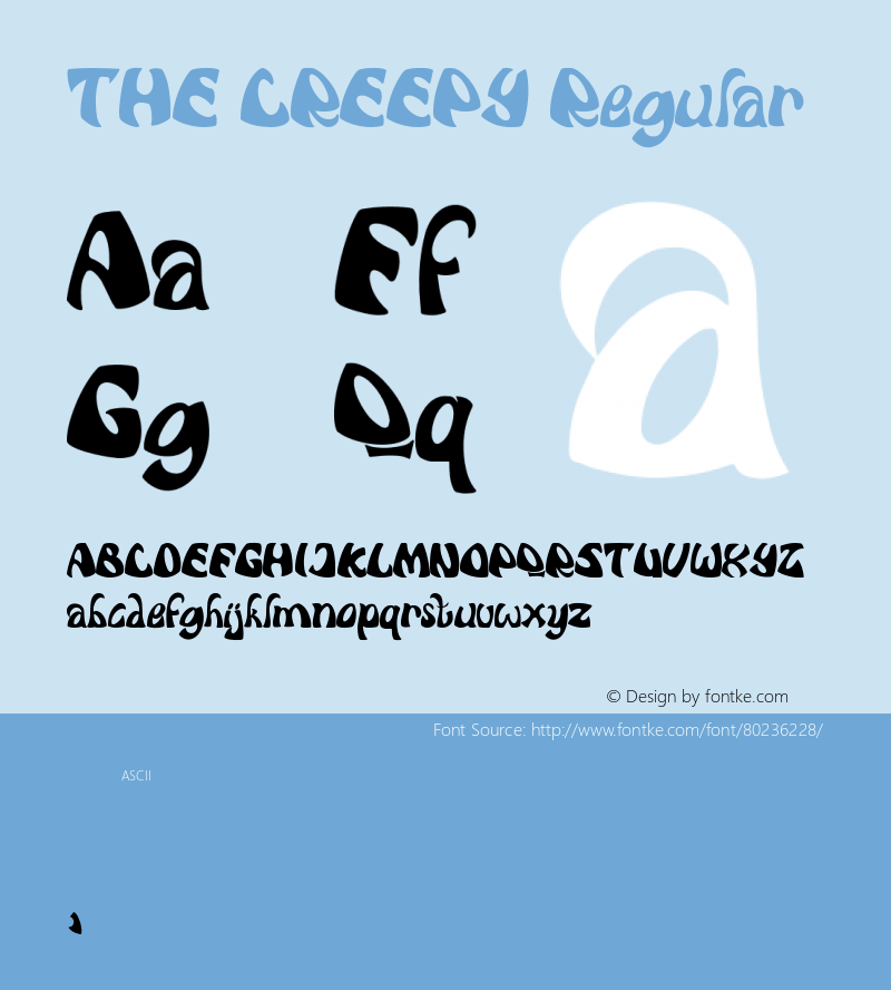 THE CREEPY Version 1.000 Font Sample