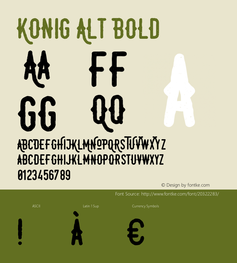 KonigAlt-Bold Version 1.000 2015 initial release Font Sample