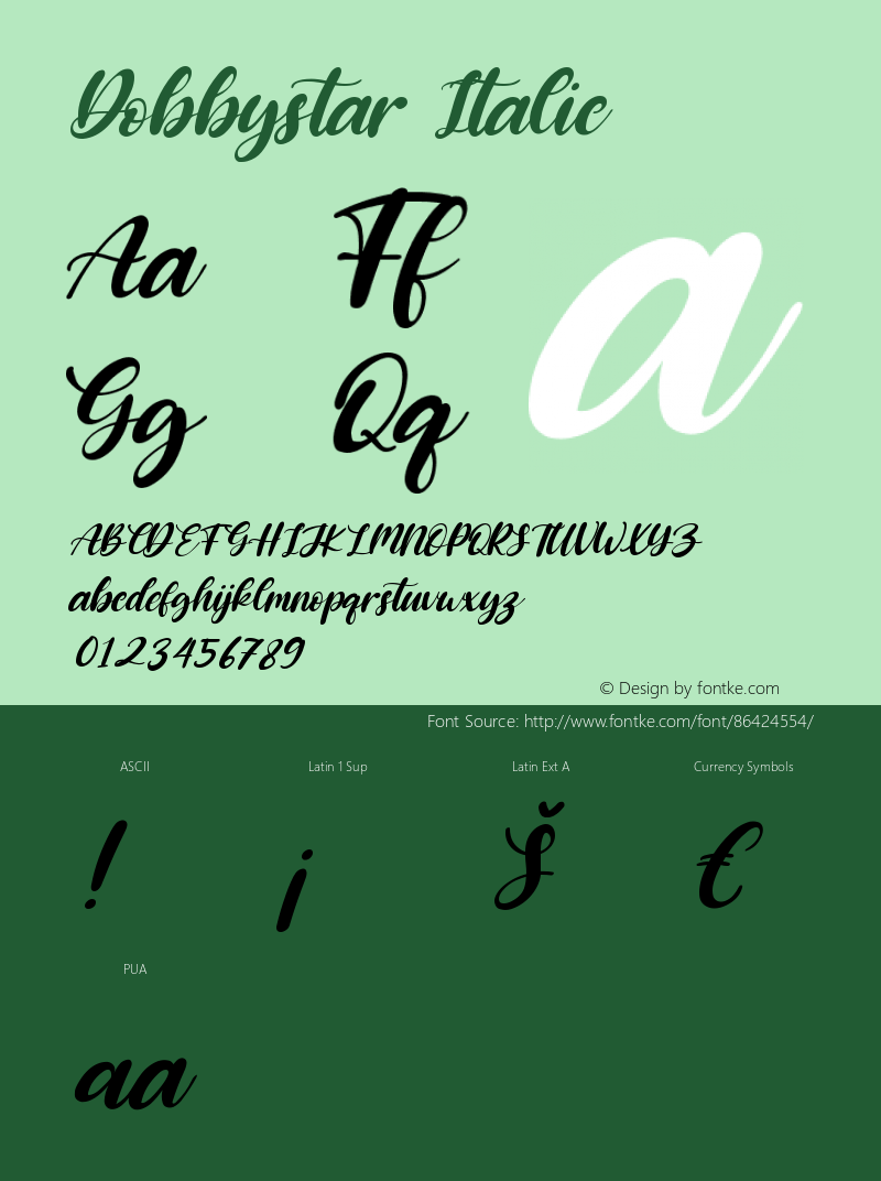 Dobbystar Italic Version 1.00;September 13, 2020;FontCreator 12.0.0.2563 64-bit Font Sample