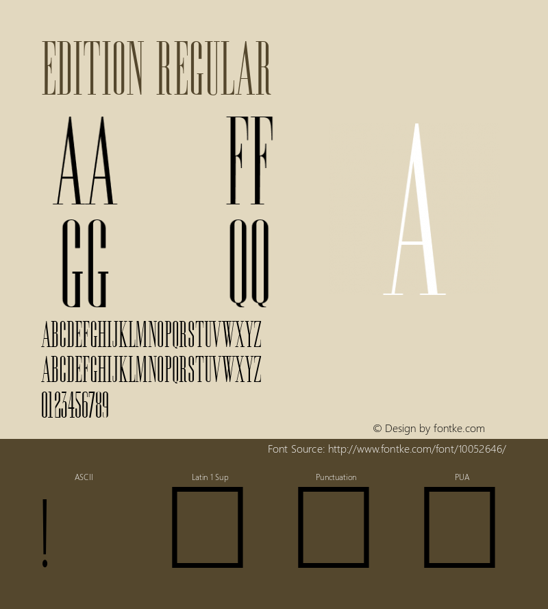 Edition Regular Altsys Fontographer 3.5  31.12.1992 Font Sample