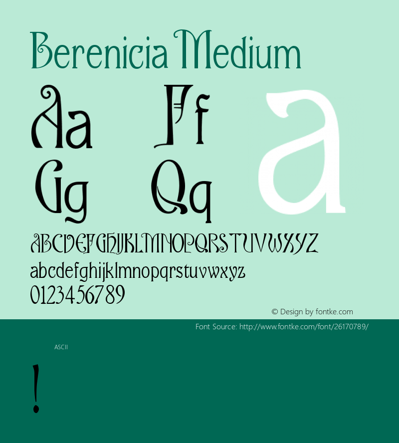 Berenicia Version 001.000 Font Sample