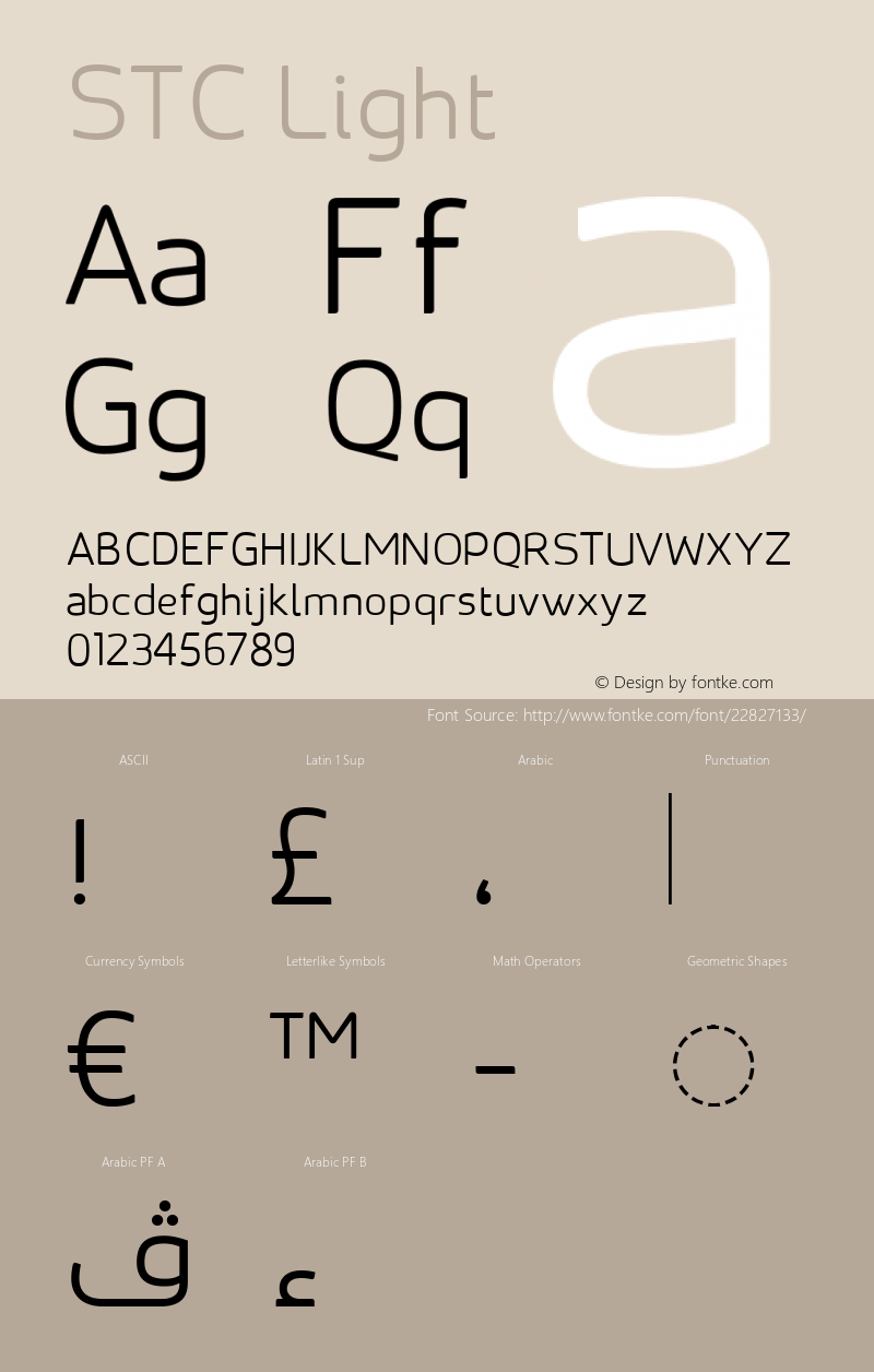 STC Light Version 1.028 October 2, 2014 Font Sample