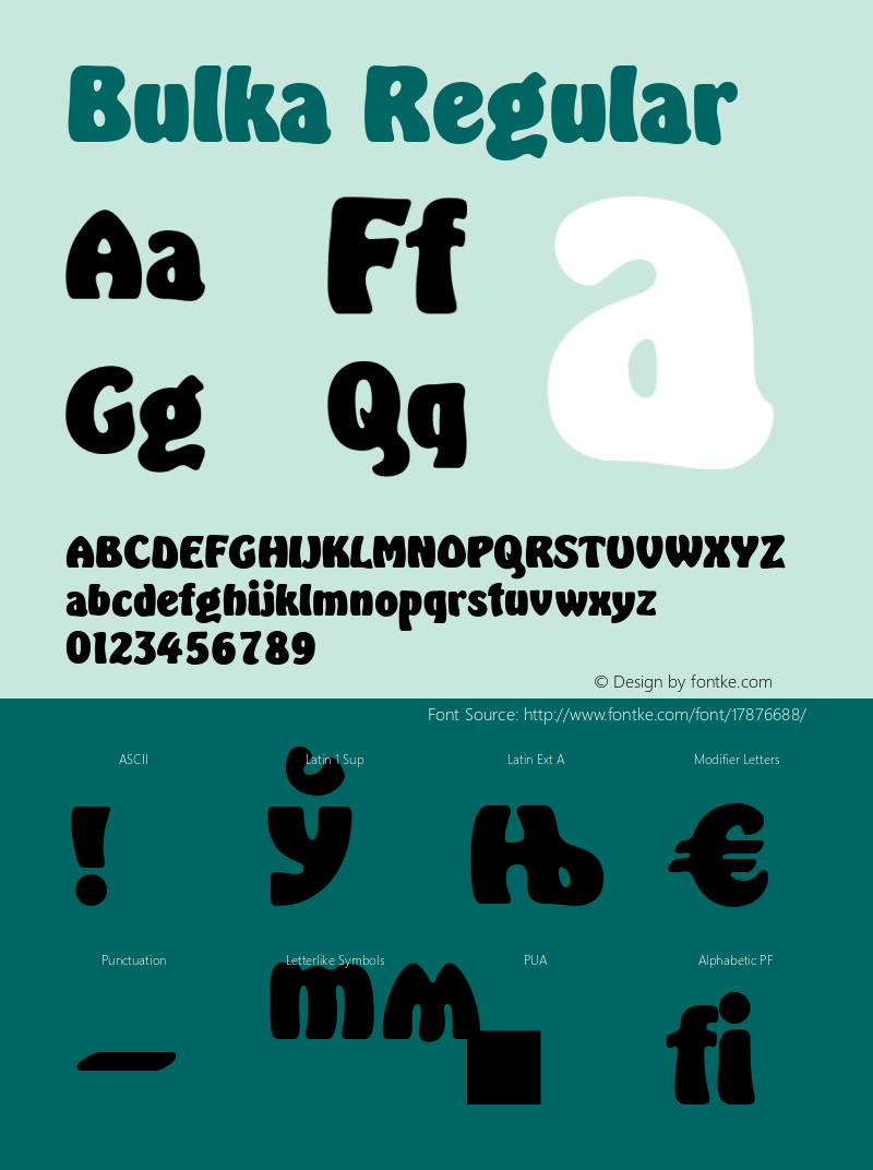 Bulka Regular Unknown Font Sample