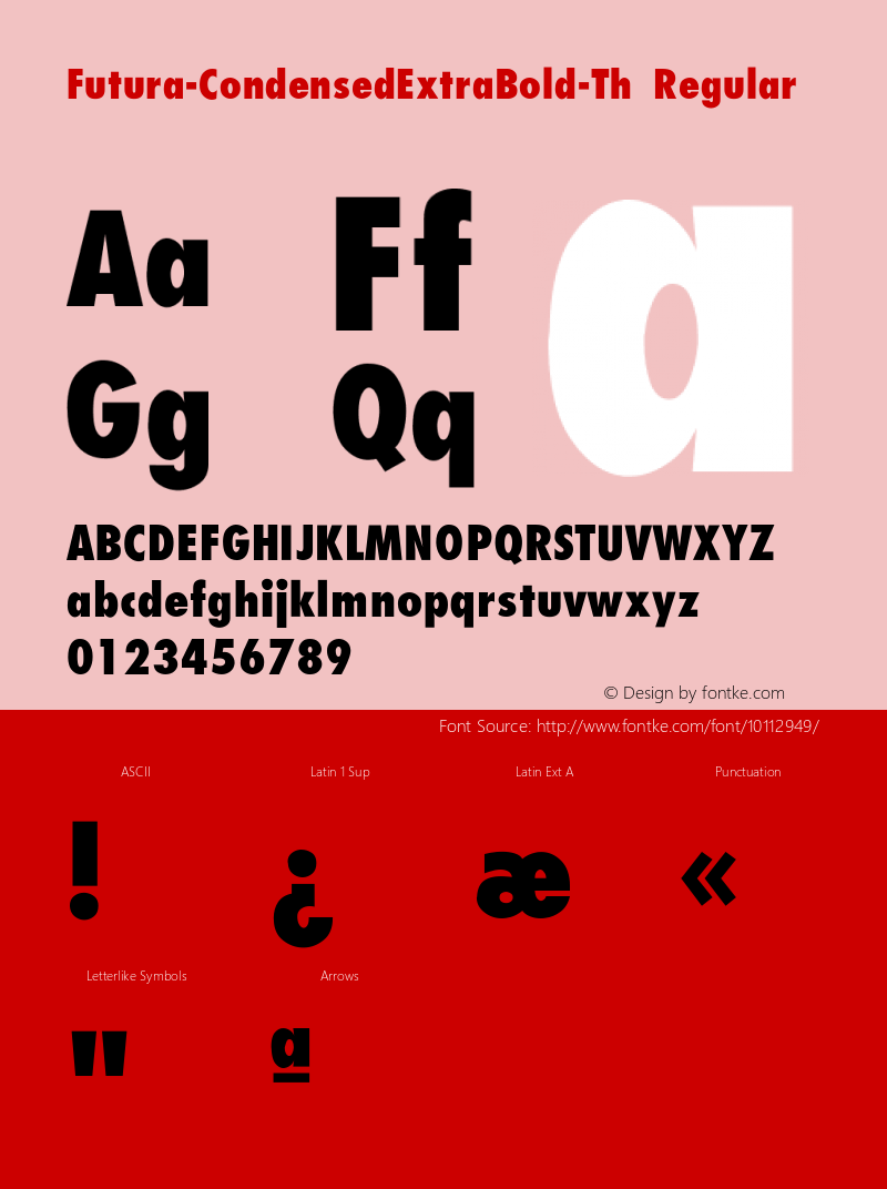 Futura-CondensedExtraBold-Th Regular Unknown Font Sample