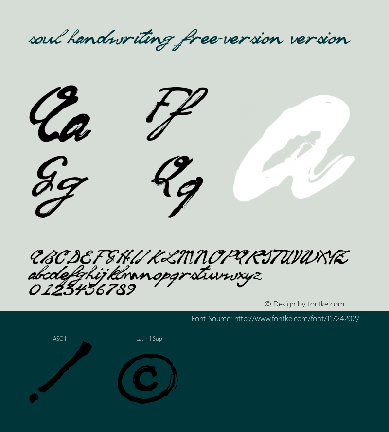 soul handwriting_free-version version Version 1.00 August 13, 2011 Font Sample