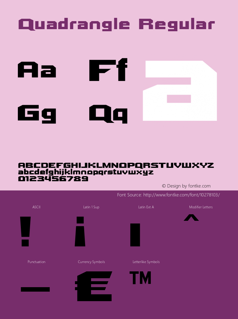 Quadrangle Regular OTF 4.000;PS 001.001;Core 1.0.29 Font Sample