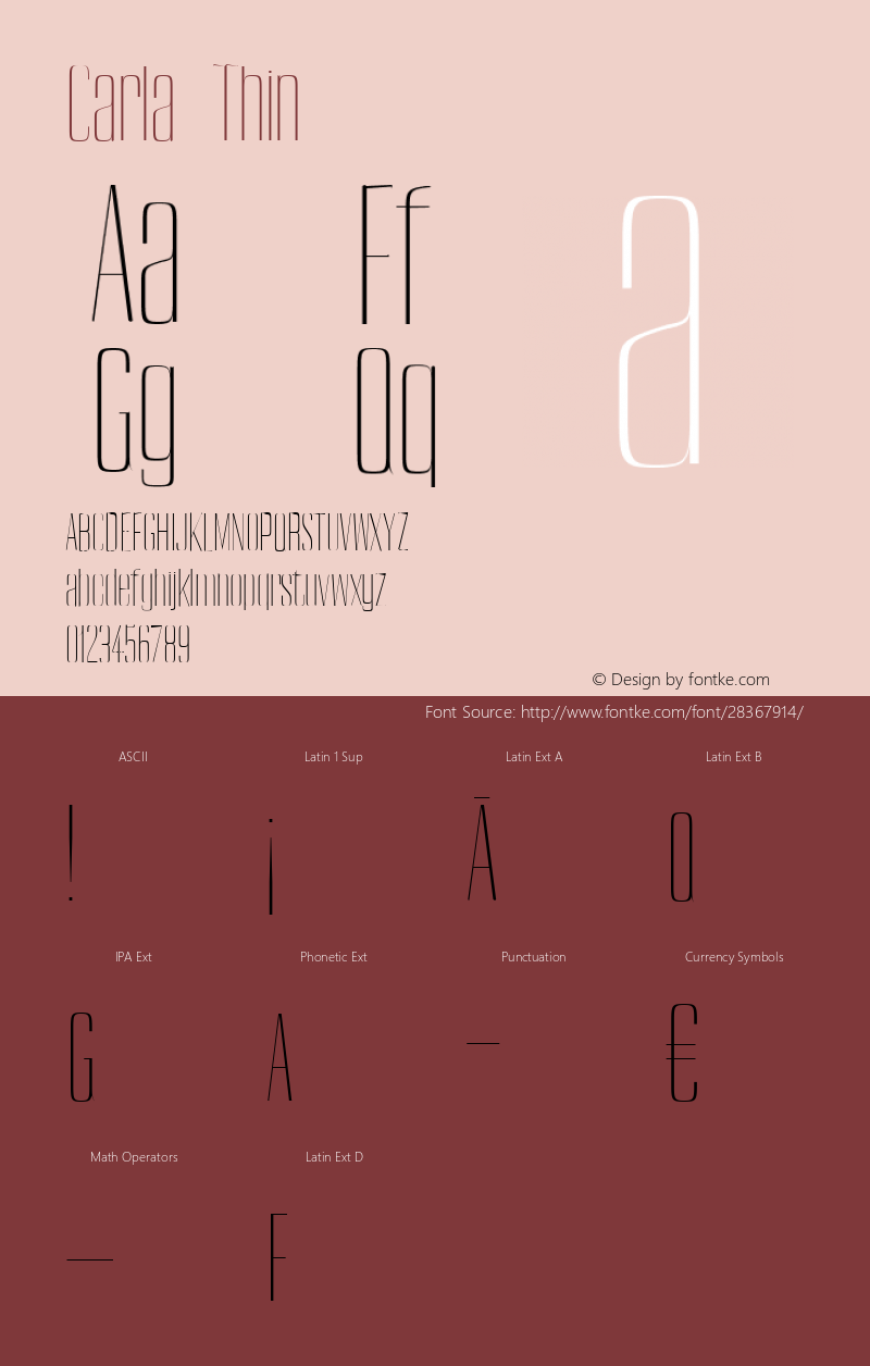 Carla Thin Version 1.0 Font Sample